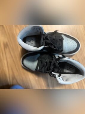 Nike Kids Black and Light Blue High-Top Sneakers